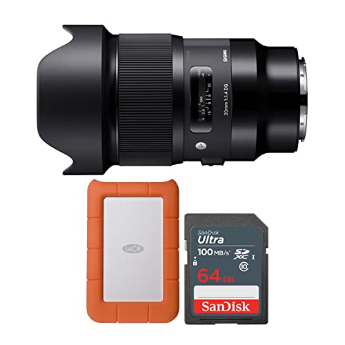 Sigma 20mm f/1.4 DG HSM Art Lens for Leica L Mount Cameras (Black) Bundle with 1TB USB 3.0 External Portable Hard Drive and 64GB Ultra SDXC UHS-I Memory Card (3 Items) -  ASIG412969K1