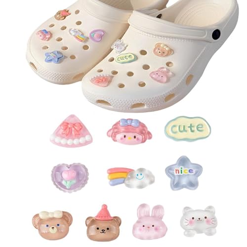 AOOTUERL 10 Piezas Adornos para Zapatos, Adornos para Zapatos de sandalias de zueco para Niñas Mujeres Niños, decoración de zapatos para Regalos de Niños Fiesta Cumpleaños