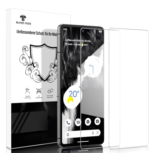 Three-Tree Schutzfolie für Panzerglas für Google Pixel 7 Fingerabdruck-ID Unterstützen Gehärtetem Glas [2 Stück] 9H Displayschutzfolie für Google Pixel 7