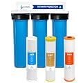 Express Water Ultimate Protection Whole House Water Filter System - 3 Stage Water Filtration System Heavy Metal Anti-Scale - Polyphoshate, KDF, Carbon Filters - Clean Drinking Water