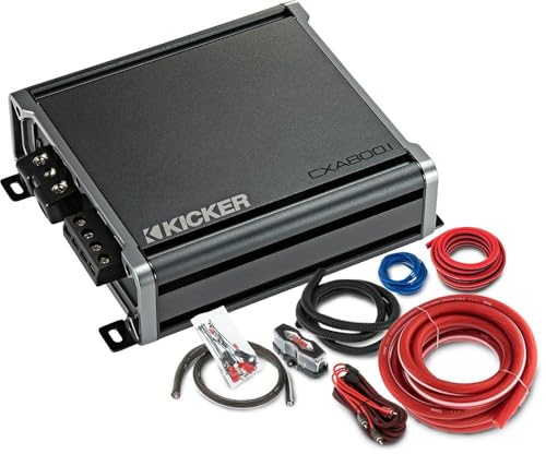 KICKER CX Series 800W RMS Monoblock Amp & Wiring Kit (2 pcs)