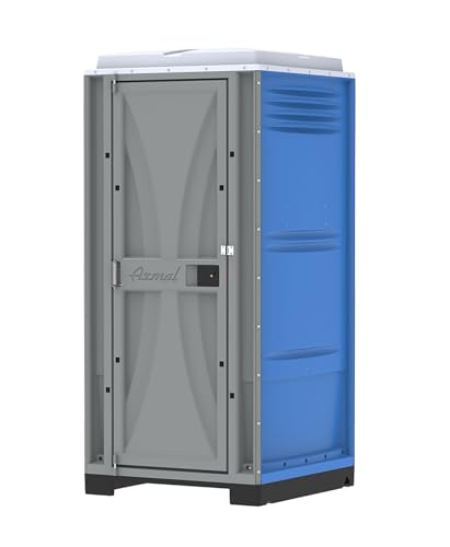 Varile Mobile WC-Kabine 'Armal' - Toilette aus Kunststoff mit Urinal & 210L Behälter I für Baustelle, Garten & Events (Blau)