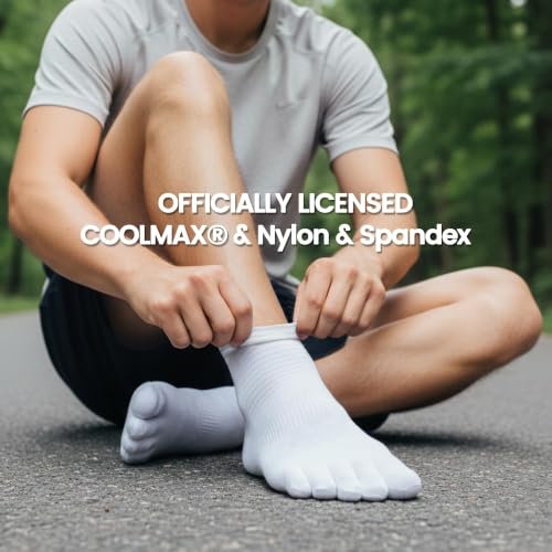 Image of COOLMAX Running Toe Socks, Cushioned, Athletic Ankle, Men Women