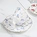 fanquare White Tea Cup and Saucer, Vintage Blue Floral Print Tea Cups for Women Gift, Retro Bar Coffee Mug for Cappuccino Latte, 5oz