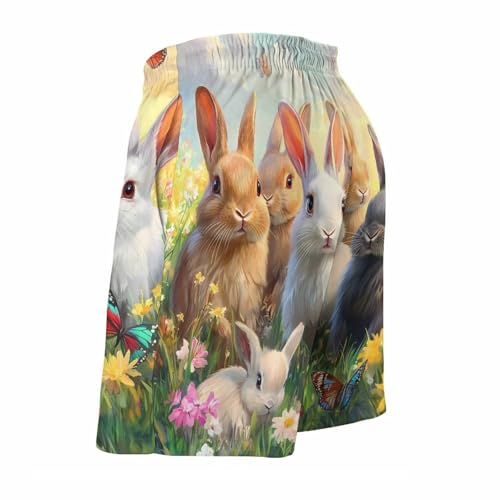 Bunny Rabbit Mens Swim Trunks Quick Dry Board Shorts Beach Swimwear Bathing Suits4