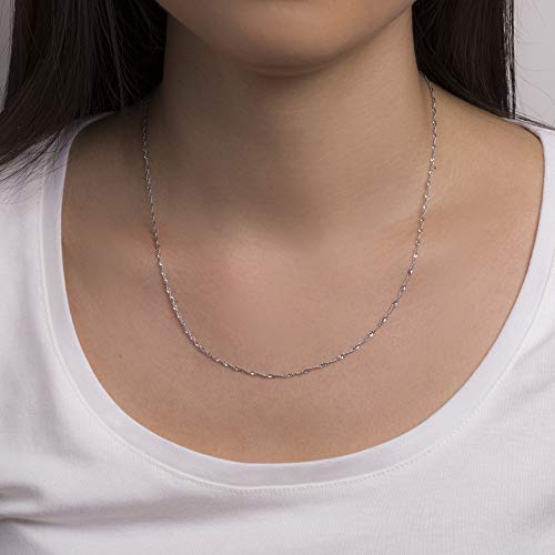 Rhodium Plated Sterling Silver 24 Inch Thin Adjustable Chain Italian Necklace for Women2