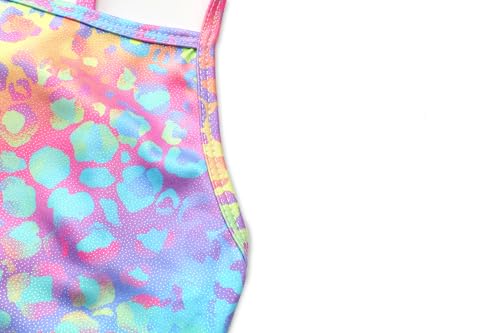 Image of iLover Girls Sparkle One Piece Swimsuits Crossback Swimwear Beach Bathing Suit with Adjustable Strap 4-10 Years