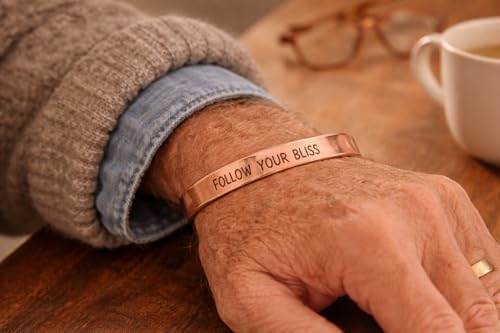 Image of Touchstone Inspirational Copper Engraved Magnetic Bracelets for Women-Personalized Jewelry Gifts for Best Friend /Mom /Daughter /Sister - Adjustable Bracelet in a Gift Box Follow Your Bliss