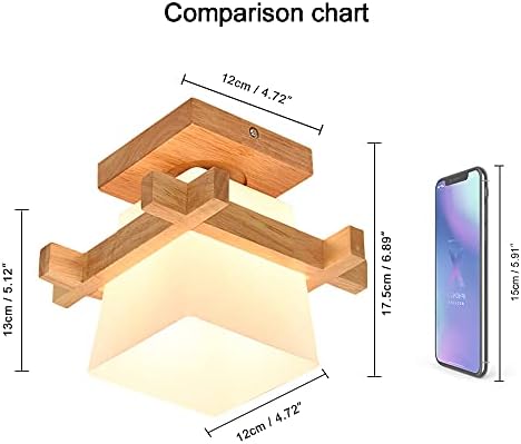 Artpad Simple Japan Tatami E27 Wooden Lamp Light Hallway Porch Balcony Ceiling Light Fixtures Glass Modern Ceiling Lamp