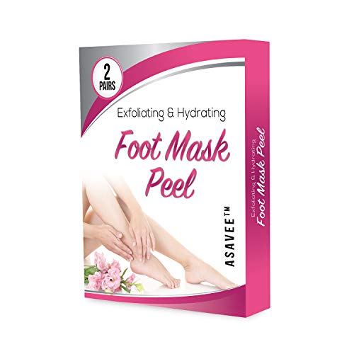 ASAVEE Exfoliating and Hydrating Foot Mask Peel-Perfectly Peel Away Calluses and Dead Skin, Repair Cracked Heels-2 Pairs