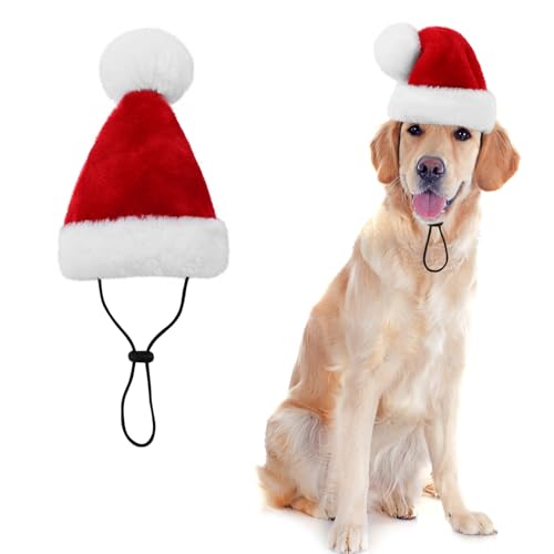 KONVINIT Weihnachtsmütze für Große Hunde, Nikolausmütze, Santa...