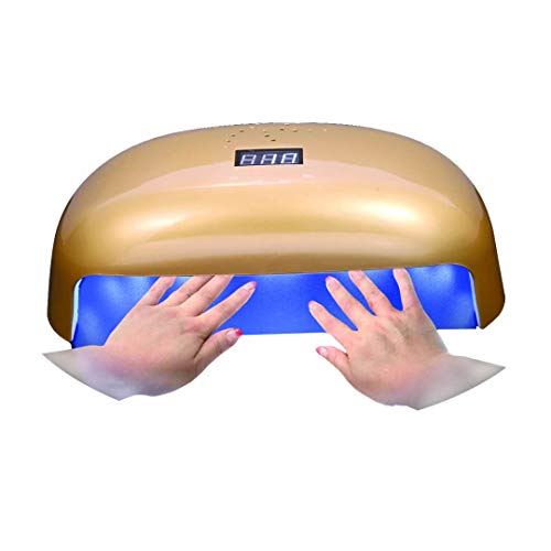 Secador de Uñas, Erosway Lámpara de uñas de 78w, curación para dos manos a la vez, temporizador 10/30/60/99 y con sensor de infrarrojos. Cura los geles de uñas LED y UV. (Oro)