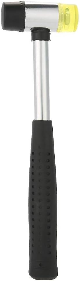 Semme Rubber Hammer, Steel Handle 25mm Hammer Head Lightweight DIY Tool Double Face Rubber Mallet
