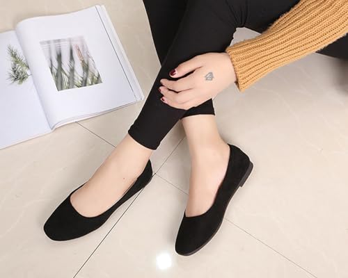 Flats Women's Shoes Pointed Toe Faux Suede Flat Walking Shoes Ladies Casual Flats Comfortable Soft-Soled Slip On Loafers Low Heels Ballet Flats Classic Dressy Shoes Office Work Party3