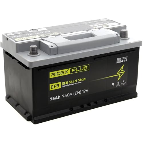 RIDEX PLUS Batería 75, Ah 740, A/EN 1S0028P L 315mm B 175mm H 175mm compatible con VW Passat B6 Variant 3C5 Multivan T5 7HM, 7HN, 7HF, 7EF, 7EM, 7EN Passat B6 Sedán 3C2 Passat B7 Sedán 362, AUDI Q5