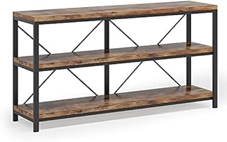 Sofa Table, 3 Tiers TV Console TV Stand Long Sofa Table with Storage Shelves for Hallyway, Living Room, 55 Inch