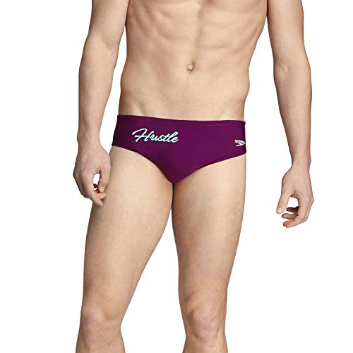 Speedo Men's Swimsuit Brief Endurance+ The One Graphic Cabernet