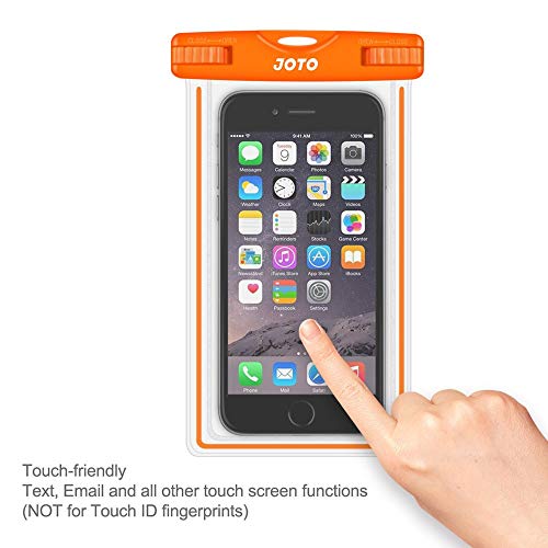 Image of JOTO Universal Waterproof Phone Holder Pouch, Underwater Case Cell Phone Dry Bag for iPhone 14 13 12 11 Pro Max Mini XS Max XR X 8 7 6S, Galaxy S21 S20 S10 S9 Pixel HTC LG Motorola Up to 7.0 inch -Orange