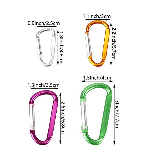 Swatom Aluminum D-Shape Carabiner Clip 2.2 Inches Spring Snap Hook Keyring Carabiners For Camping Traveling Hiking Keychains Outdoor Accessories (10Pcs) #TOP1