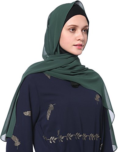 YI HENG MEI Women's Modest Muslim Islamic Soft Chiffon Solid Jersey Long Hijab Headscarf 70×25inch