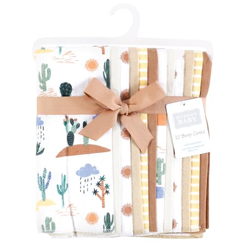 Image of Hudson Baby Unisex Baby Flannel Burp Cloth 12pk, Fun Desert, One Size
