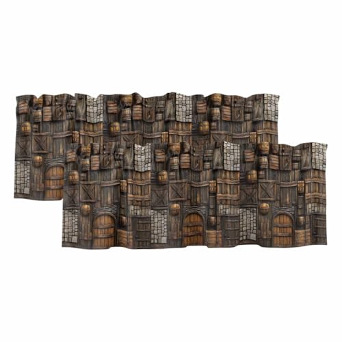 2 Pack Valances for Windows, Medieval Window Valances for Living