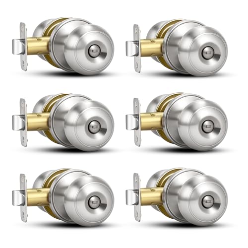 Plustool Brushed Nickel Door Knob 6-Pack