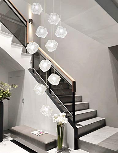 Suspension salon duplex grand lustre moderne pour grand espace