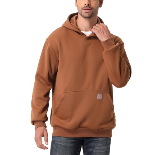 Men's Fashion Hoodie Fleece Warm Sweatshirt | Fleece-Lined Thickened Pullover with Button Hood Versatile3