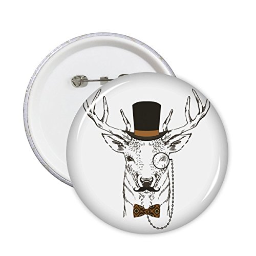 Badge rond cerf dandy britannique idéal pour customiser un sac à dos d'étudiant