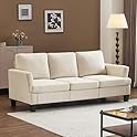 VINGLI White 83"3 Seater 25.6" Deep Seat Sofa Couches