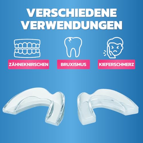 HONEYBULL Anti-Knirscher-Schienenset für leichtes und starkes Zähneknirschen, komfortable, individuell anpassbare Mundschiene für nächtliches Zähneknirschen, 6 Pack - Gemischt