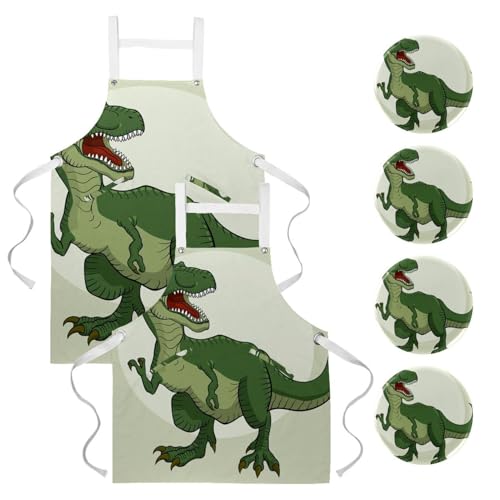 Tablier de cuisine dinosaure bête sauvage multicolore taille unique