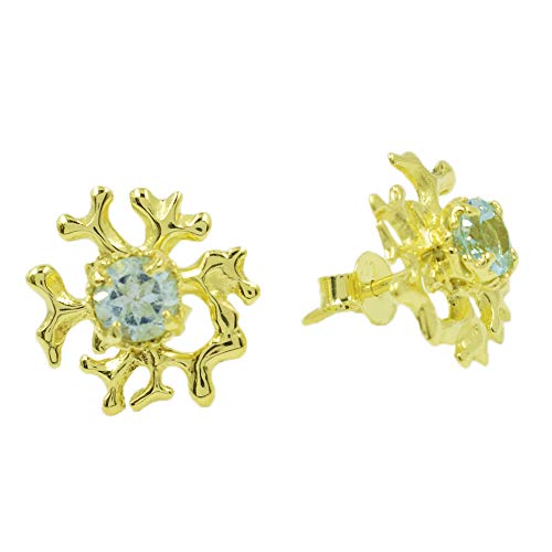 Boucles d'oreilles topaze bleue en argent 925, cadeau précieux pour femme