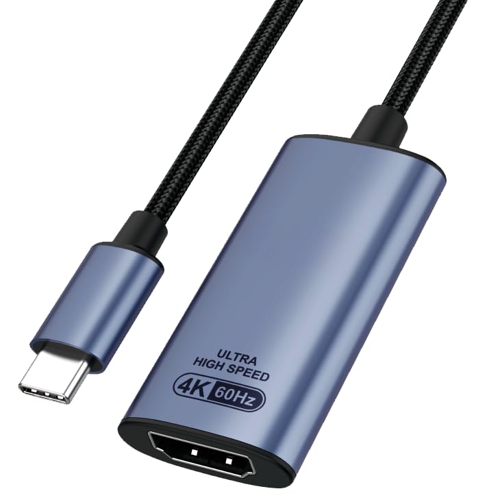 Adaptador USB-C para HDMI, 4K 60Hz, Thunderbolt 3, Compatível com MacBook, Azul