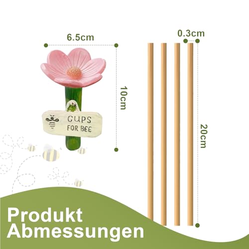 LATRAT 4 Stück Insektentränke, Bienentränke für Den Garten, Bienenbewässerungsstation im Freien, Sichere Insekten Trinkbecher für Bienen & Schmetterlinge