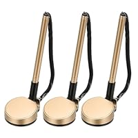 PATIKIL 3 Stück sichere Stift mit Klebebandkette und Sicherheitsstifthalter, Empfangstresenstifte Schreibtischstift Schwarz Tintenfüllungen für Büro Zuhause Zubehör, Runde Basis, Goldton