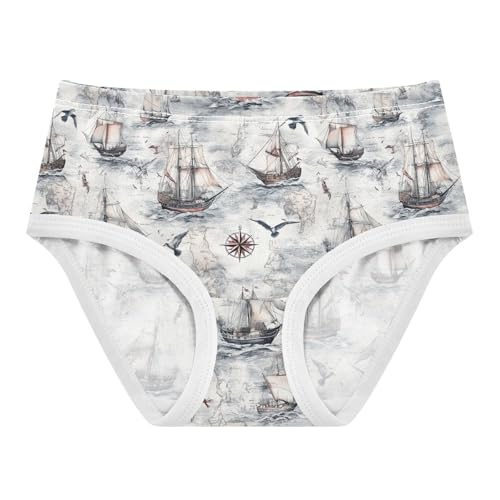 Girls Underwear Soft Cotton Sailboat Seagull Kids Panties in Sizes 2/3t, 4t, 5t, 6 and 8