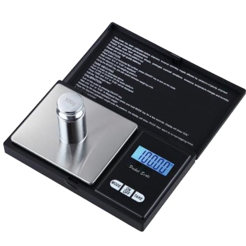 SODANY Báscula Digital de Precisión 0.01g-200g, Balanza de Bolsillo para Joyería y Cocina, Pantalla LCD y Tapa