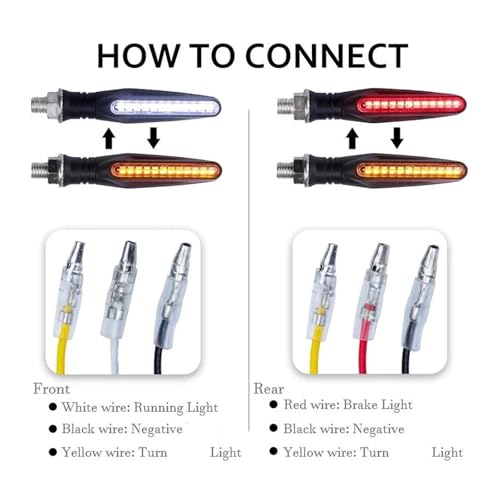 Clignotant de moto LED White feux de course DRL étanches IP68