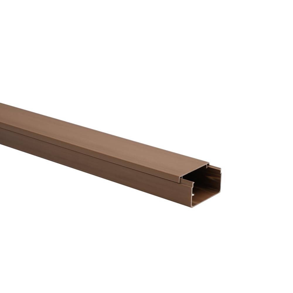10m KOMIB Kabelkanal/Kabelkanäle/Kabelführung - Verschiedene Größen und Farben - Schraubbar - 5 x 2m Stangen - (Braun - Holz Design, 25 x 16 mm)