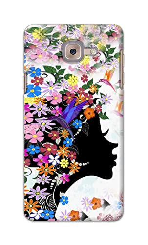 Image of Printed Hard Back Cover Case for Samsung Galaxy J7 Max Back Cover (Floral Hairstyle Girl) -1803