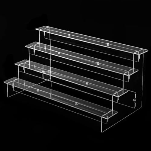 Élégant présentoir échelle en acrylique pour 25 couches de parfums et objets de collection, parfait pour présenter des bijoux (4 couches de 35 cm)