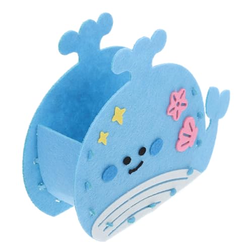 ARTIBETTER Whale-Shaped Pen Stand Felt Storage Bin Decorative Desk Accessory Animal Pen Holder