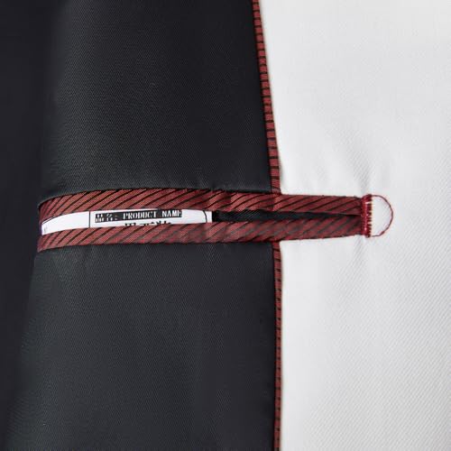 Men's Two-Piece Suit, Black and White Split Design, Single Button Blazer with Notched Lapel, Formal Wedding Party Wear4