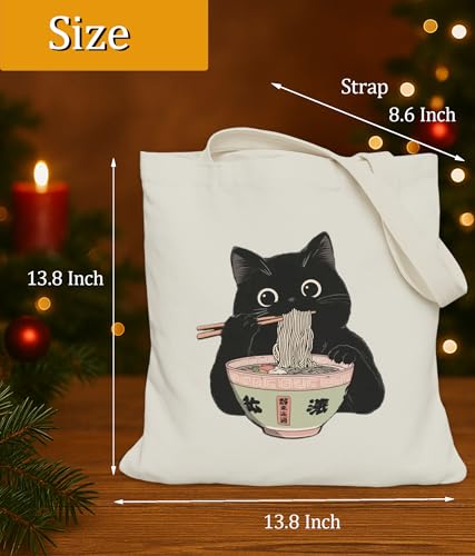 Image of Cat Gifts Tote Bag for Women Girls, Cat Lover Gifts Tote Bag for Daughter Besties, Medium Size with Inner Pocket