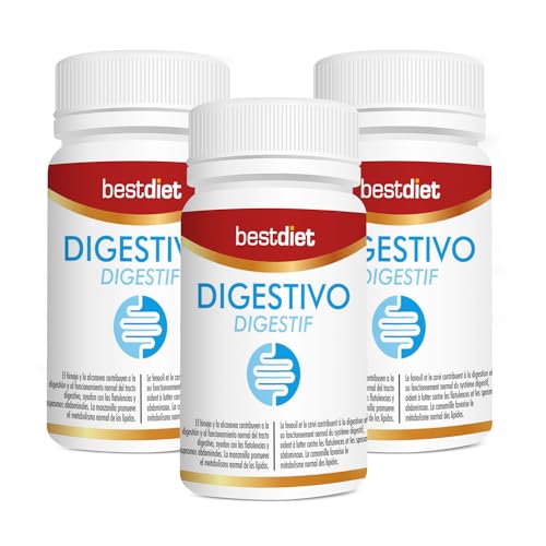 BestDiet - Digestivo - complemento alimenticio | Reduce los gases y facilita el Tránsito Intestinal | a base de plantas naturales - Pack de 3 botes con 30 cápsulas