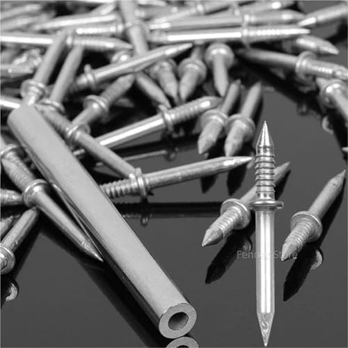 Clavos de doble cabeza 1000 piezas con manga para instalación sin marcas, galvanizados miniatura 4