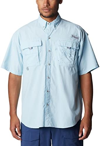 Columbia Men's Standard Bahama II UPF 30 Short Sleeve PFG Fishing Shirt, Spring Blue, XX-Large