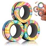3 Pieces Magnetic Rings Fidget Toy,Magnets Fidget Toy Stress Relief,Magnetic Fidget Rings Decompression Anxiety,Finger Spinner Fidgets Magnetic Toys for Man Woman Teens Kids Boys Girls